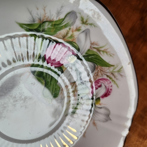 ROYAL ADDERLEY Canadian Provincial Flowers LADYSLIPPER Saucer  Only Bone China - Picture 8 of 12